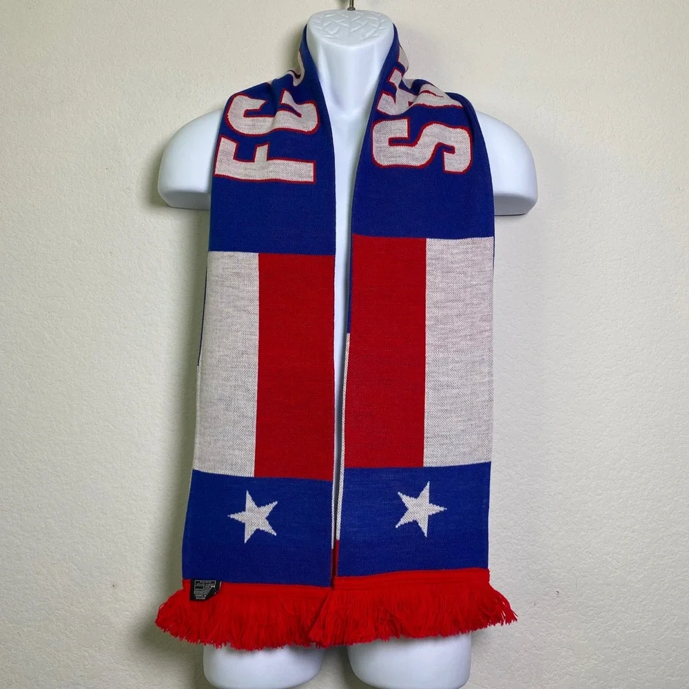 FC Dallas Scarf Made in‎ Texas Ruffneck MLS Soccer Fan Knit Pride USA Flag